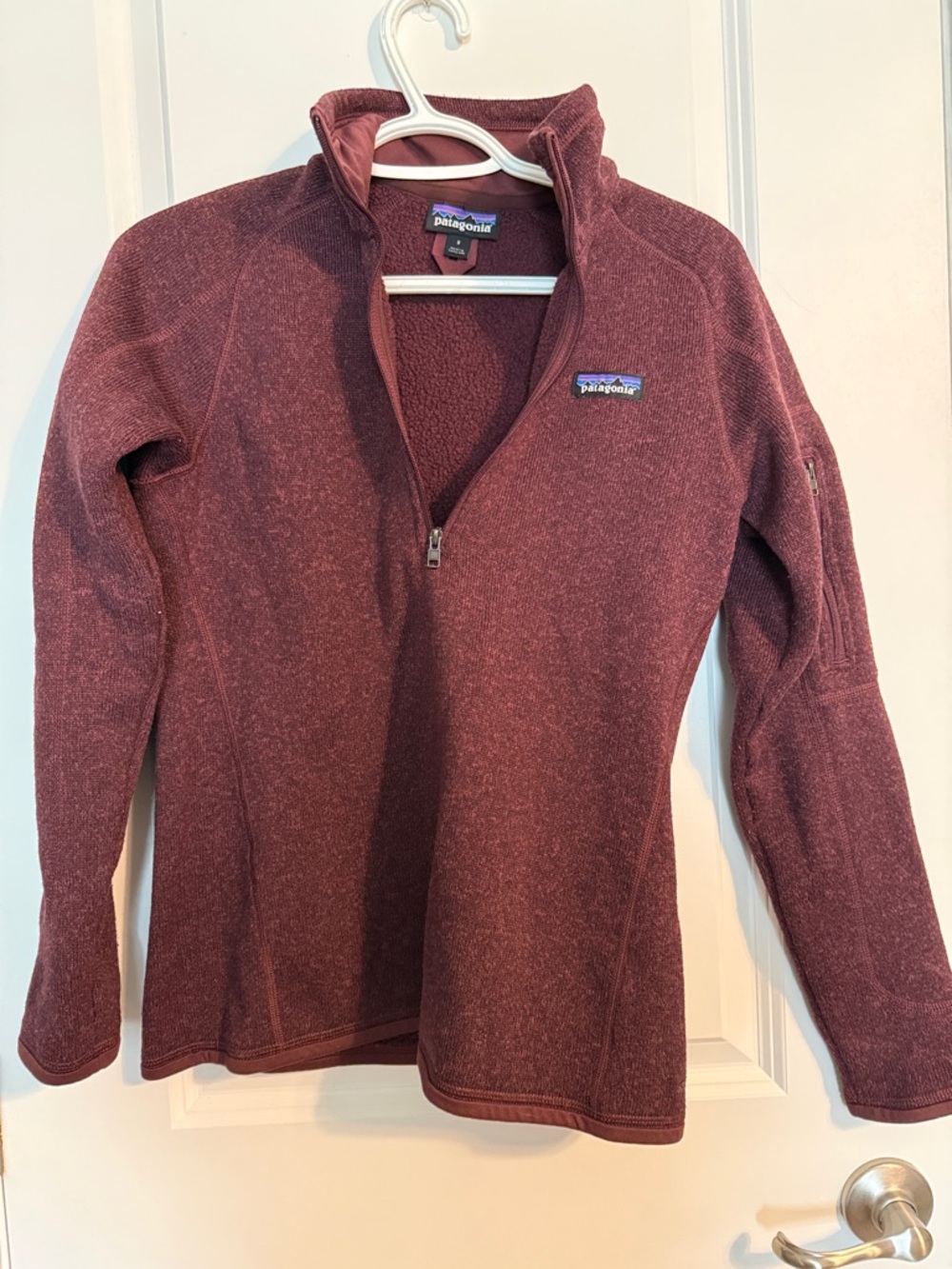 Used Patagonia Women's Maroon Half-Zip Fleece Jacket